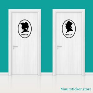 Deur poppetjes vintage deursticker