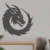 Draak cirkel tribal muursticker