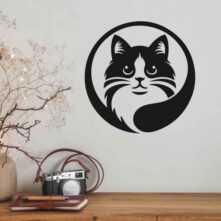 Staart over kattenkop muursticker