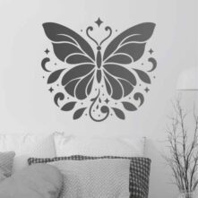Vlinder met swirls muursticker